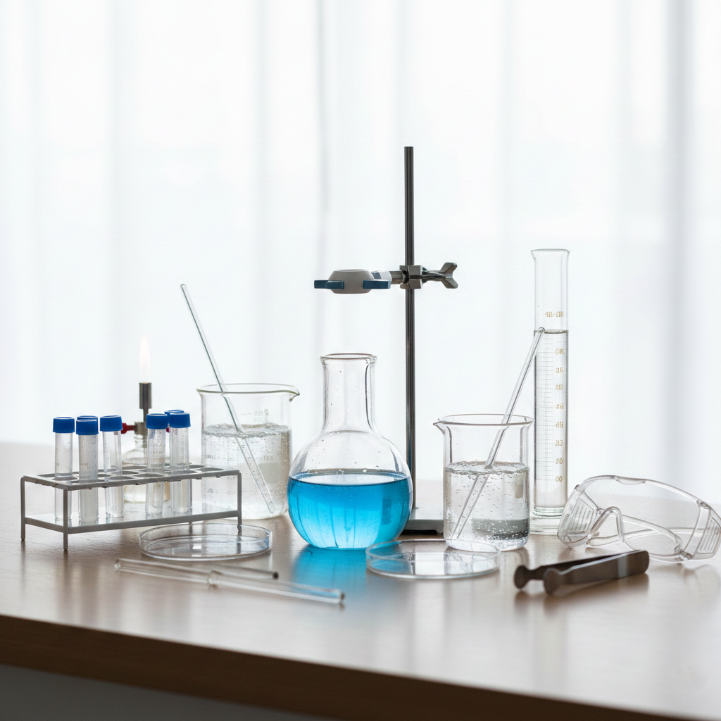 Equipos y materiales de laboratorio para experimentos científicos